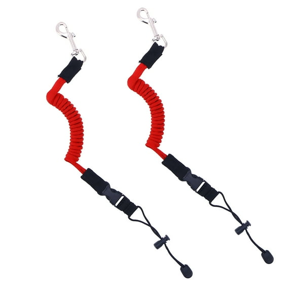 2 Pcs Kayaks Leash Elastic Paddle Fishing Rod Kayaking Accessories Canoe Cord Rope Boat