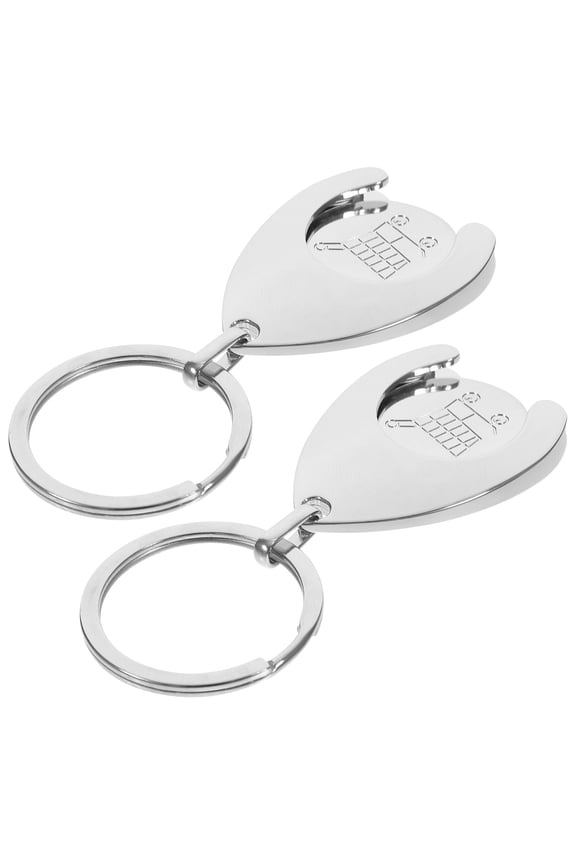2 Pcs Key Chains Cart Token Beautiful Keychain Shopping