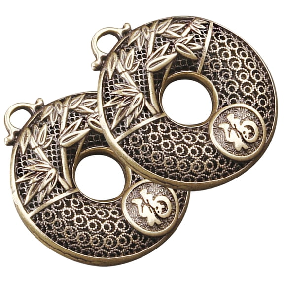 2 Pcs Key Ring Keyring Pendant The Locket Leaf Hollow Blessing Keychain 2pcs Hanging Ornament