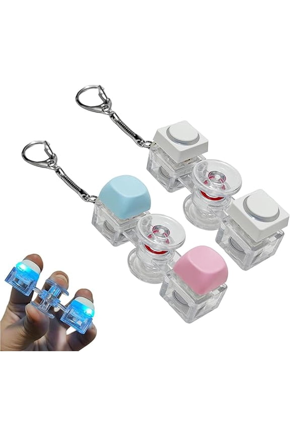 2 Pcs Keyboard Fidget Toy, Easy to Grip, 2-Button Light Up Fidget Keyboard Clicker Keychain for Stress Relief