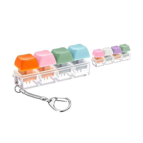 2 Pcs Keyboard Fidget Toy Fidget Keyboard Keychain Finger Clicker Stress Relief Decompression Button Finger Toys for Office Gifts Adults to Relief Stress (Macaron)