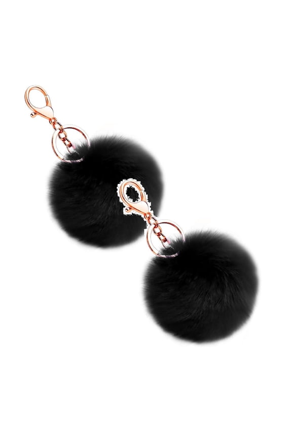 2 Pcs Keychain,Faux Fur Puff Ball Keychain,Pom Keychain,Soft Cute Plush Ball Key Ring,Artificial Soft Fur Ball Keychain Accessories Car Bag Pendant Charm,Purse Pendant,Backpack Charms,A