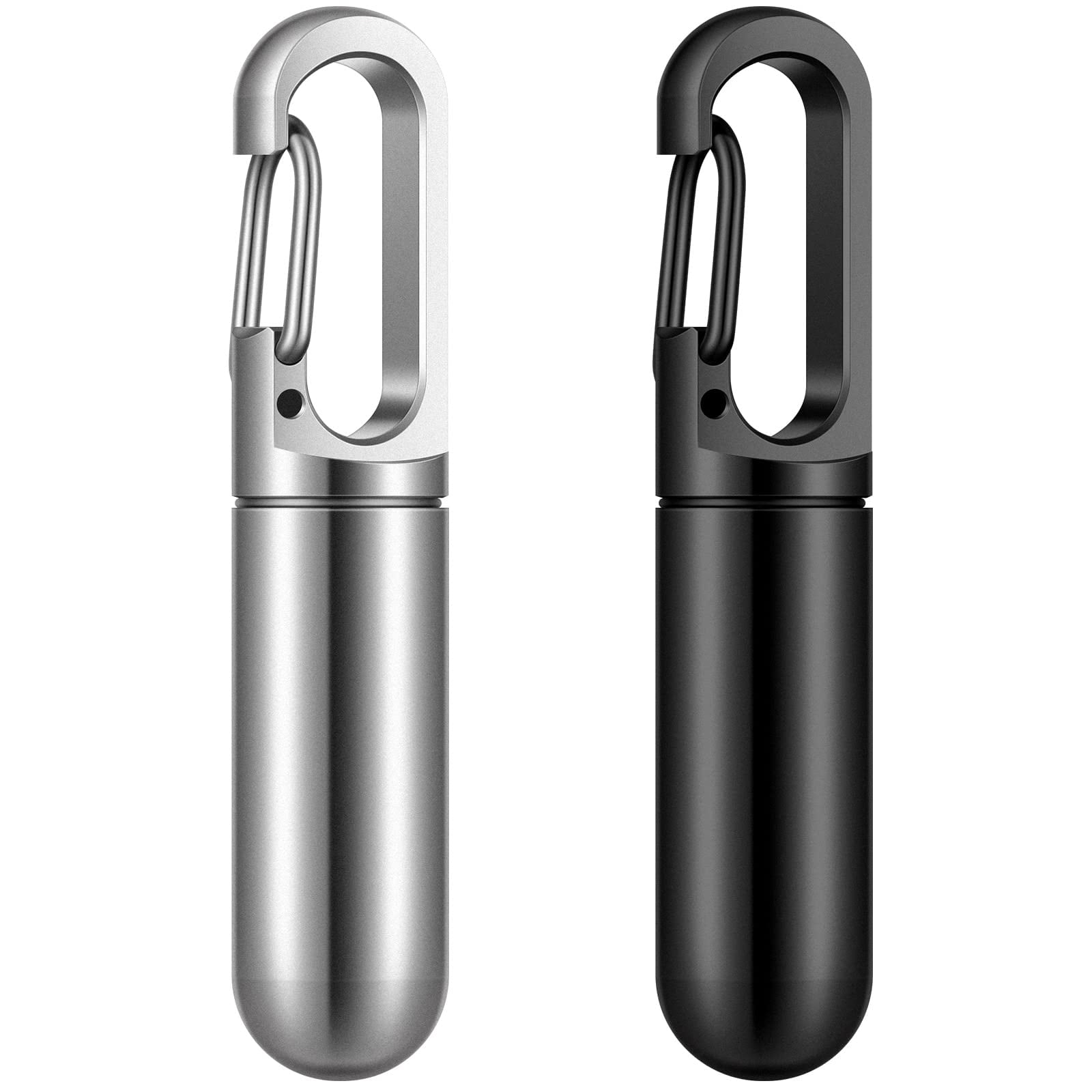 2 Pcs Keychain Pill Holder Waterproof Small Pocket Pill Case Metal Mini