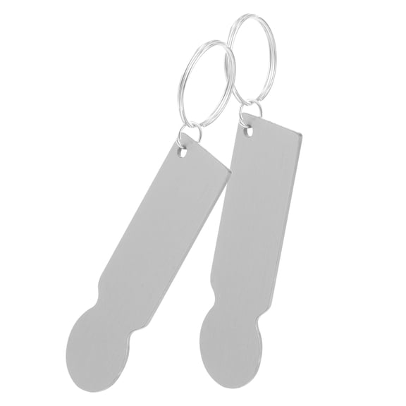 2 Pcs Keychain Security+ Key Ring Trolley Token Cart Token Blank Stainless Steel Shopping
