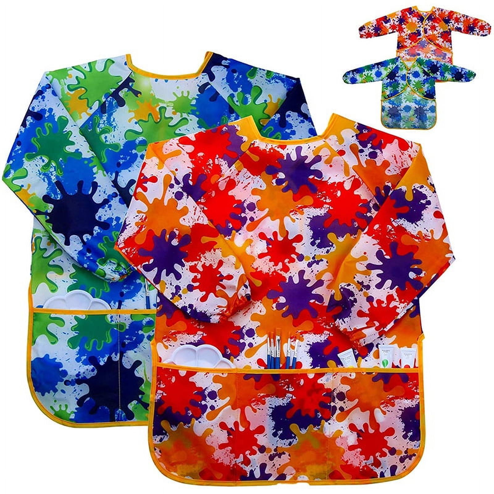 2 Pcs Kids Art Smocks, Toddler Smock, Waterproof Artist Painting Aprons ...