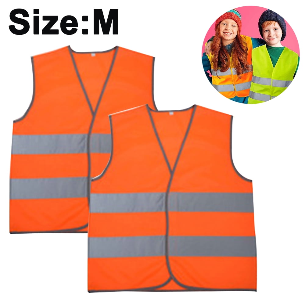 XUNZOO Kids Safety Vest High Visibility Reflective Vest Construction Worker Traffic Vest With Strips A Fluorescent Yellow Xl - View #12
