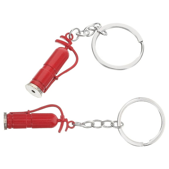 WEUVEB 2Pcs Fire Extinguisher Keychain Pendant Alloy Firefighter Bag Hanging Decoration for Keys