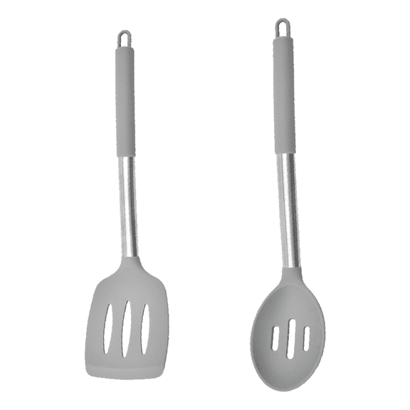 2 Pcs Kitchen Cooking Utensils Set, Heat Resistant Kitchen Gadgets Tools , Stainless Steel Handle
