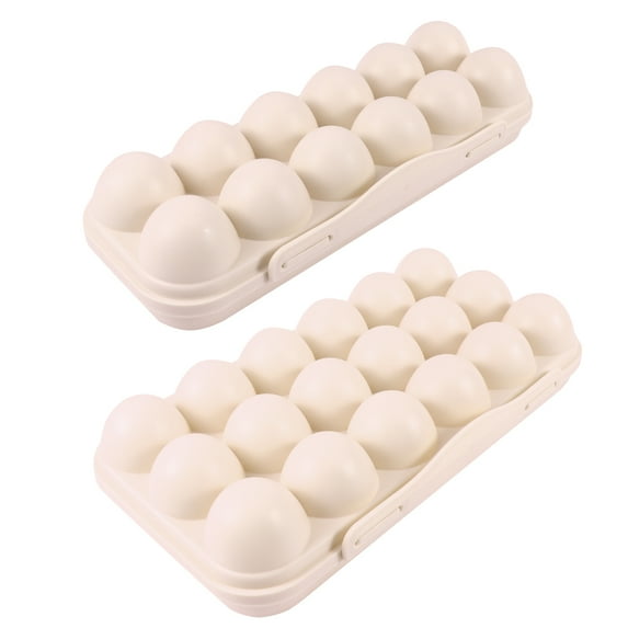 2 Pcs Egg Lock Container Egg Container Refrigerator Egg Holder Egg Organizer Containers with Lids Kitchen Egg Tray