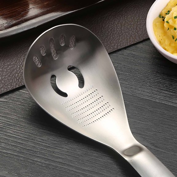 2 Pcs Kitchen Ginger Puree Grinder, Grinding Spoon , Stainless Steel Garlic Grater with Sieve Spoon, Ergonomic Handle for Kitchen Cooking