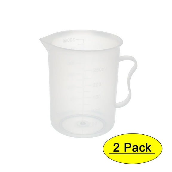 2 Pcs Kitchen Lab 300mL Plastic Measuring Cup Jug Pour Spout Container