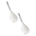 thumbnail image 1 of 2 Pcs Kitchen Ladle Strainer Large Plastic Slotted Spoons with High Heat Resistant BPA Free Non Stick Cooking Skimmers for Draining & Frying, 13.98x5.43 Inch, White, 1 of 4