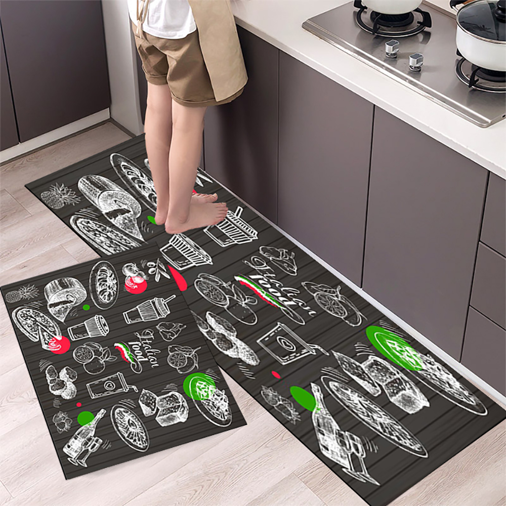 2 Pcs Kitchen Mat Simple Carpet Household Door Mats Rug Hallway r
