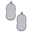 thumbnail image 1 of 2 Pcs Kitchen Scrub Sponges Multi-Purpose Scrub Sponges Reusable Washable Sponges Microfibre Scrubbing Sponge Heavy Duty Scouring Power Sponges for Kitchen Dishes Plates Pans, 3.54"X6.3", Gray, 1 of 5