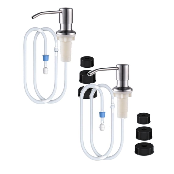 2 Pcs Kitchen Sink Soap Dispenser, Countertop Sink Soap Dispenser Water Pump with No-Spill Extension Tube Kit Design for Kitchen Bathroom 47"