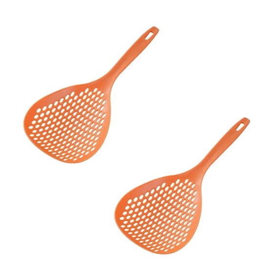 2 Pcs Kitchen Skimmer Spoon, Strainer Scoop Colander Slotted Pasta Spoon Plastic Skimmer Spoon with Handle Food Drain Shovel for Kitchen Cooking