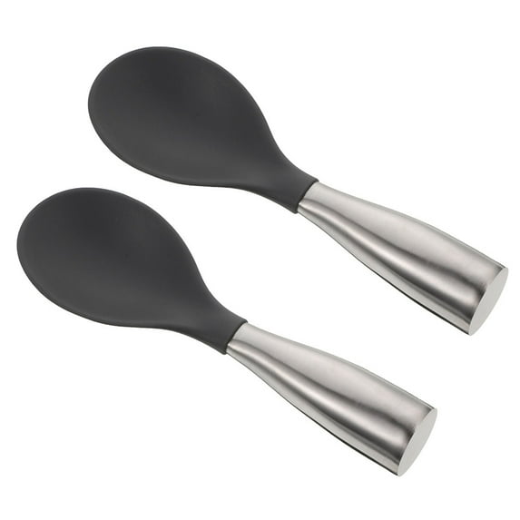 2 Pcs Kitchen Tableware Gadgets Chinese Soup Spoons Standable Rice Scooper Durable Scoops Stainless Steel