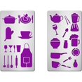 thumbnail image 1 of 2 Pcs Kitchen Tableware Metal Stencils Template Scrapbooking Drawing Stencils Stainless Steel Painting Stencils, 1 of 9