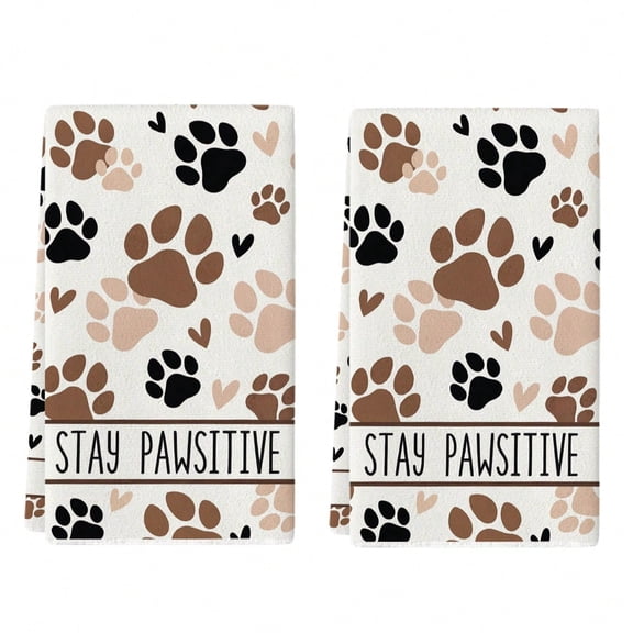 2 Pcs Kitchen Towel Animal Elements Suitable For Home, Kitchen, Restaurant, Party Decorations Funny Cute Dachshund Silhouette Pattern