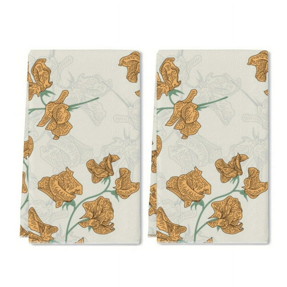 2 Pcs Kitchen Towels Dishcloth Dish Towels Kitchen Towels Holiday Tea Towels Hand Towels for Kitchen Bathroom Housewarming Gifts Home Decoration 24 x 16 Inches (Vintage Flower)