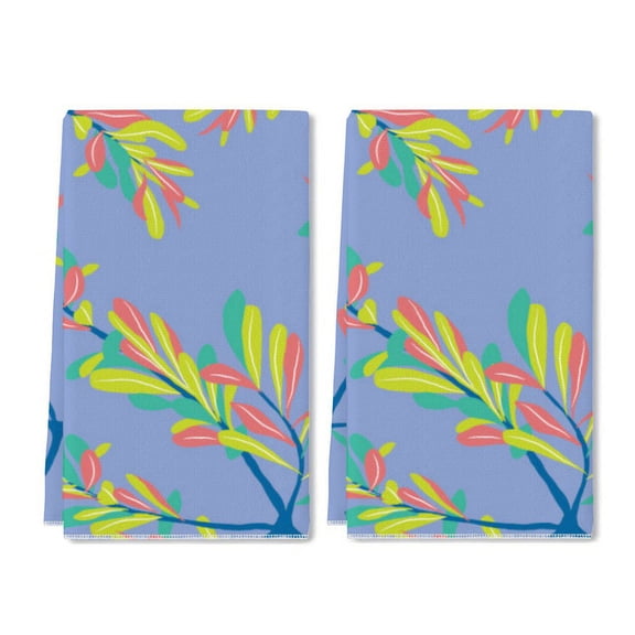 2 Pcs Kitchen Towels Dishcloth Dish Towels Kitchen Towels Holiday Tea Towels Hand Towels for Kitchen Bathroom Housewarming Gifts Home Decoration 24 x 16 Inches (Tropical Plant Leaves Branches)