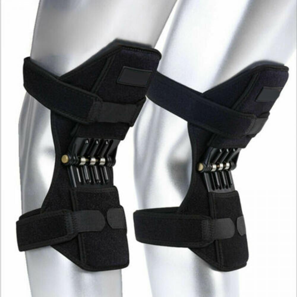2 Pcs Knee Brace Joint Support Power Knee Stabilizer Pads Protective Gear Booster with Powerful Springs for Men Women Weak Legs Arthritis Meniscus Tear Pain Fitness and Sport Aosijia