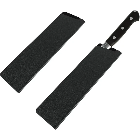 2 Pcs Knife Covers or Sleeves 8" x 2.2" Knife Edge Guard Universal Waterproof Kitchen Knife Sheath, Chef Knife Sheath, Plastic Knife Cover for Kitchen Knives, Black
