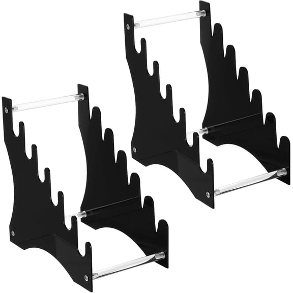 2 Pcs Knife Display Stand Knife Holder Knife Storage Rack Acrylic Knife Display Case for Survival Outdoor EDC Mini Knife dagger(Black)