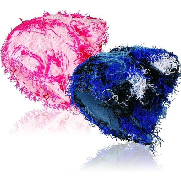 2 Pcs Knitted Beanie Fuzzy Winter Outdoor Warm Cap Unisex Thick Beanie Hat for Men Women