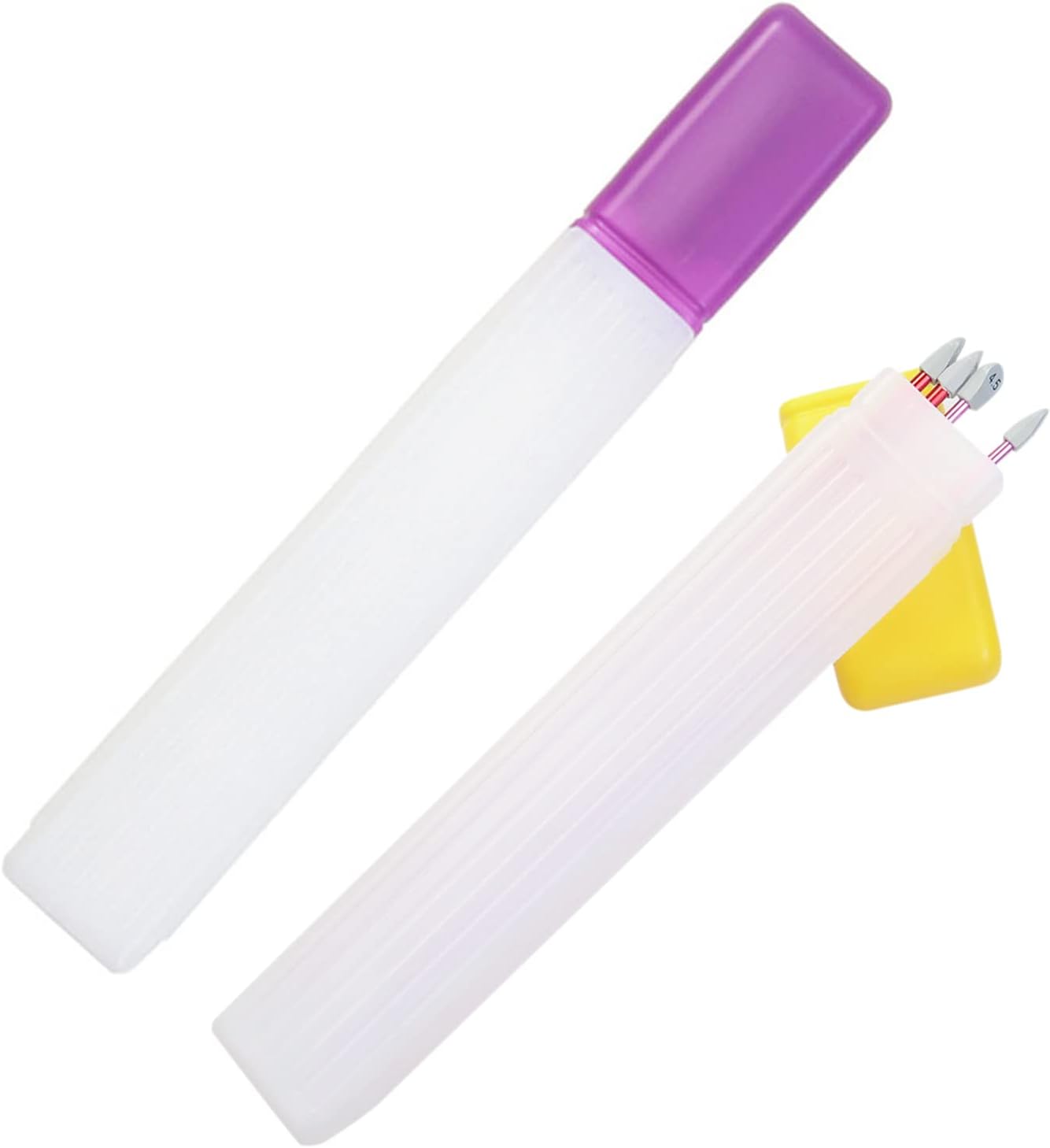 2 Pcs Knitting Needle Storage Box Plastic Storage Tube Case Crafts ...
