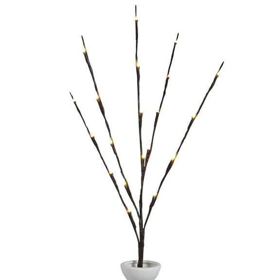 Set of 2 Indoor LED Light Chandeliers with Decorative Artificial Tree Design Lamps for Home and Living Room