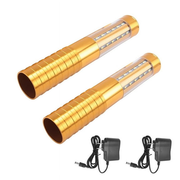 2 Pcs LED Strobe Light LED Bottle Service Light Reusable LED Light Champagne Bottle Handheld Light Gold,US Plug aluminum alloy gold,2 x LED strobe lights 2 x Chargers