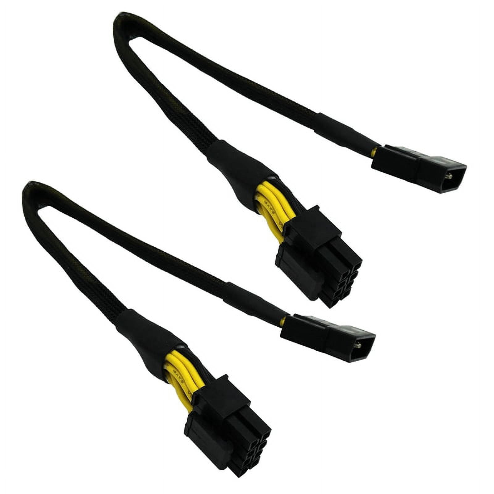 2 Pcs LP4 Molex Male to CPU 8 Pin (4+4) EPS-12V Power Adapter Converter ...
