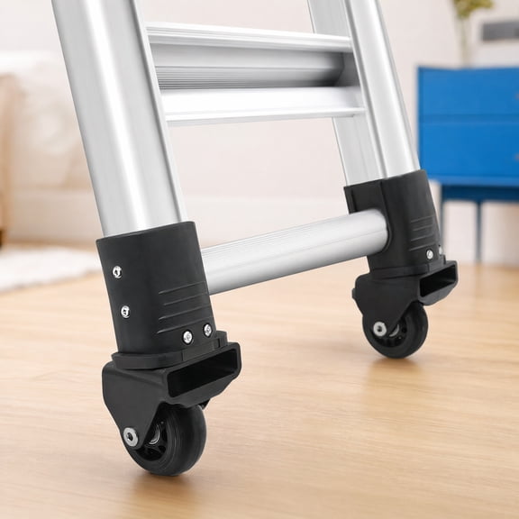 2-Pack Ladder Wheels with Telescoping Extension, Retractable Ladder Moving Accessories, Ladder Caster Set for Easy Mobility