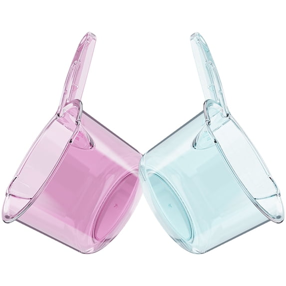 2 Pcs Ladle Shower Bucket Water Dipper Transparent Bath Scoop Mini Short Handle Plastic