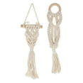 thumbnail image 1 of TABLZONE Bohemian Macrame Plant Hanger Beige Cotton Indoor Hanging Planter 2 Pieces Decorative, 1 of 6