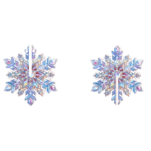 2 Pcs Large Acrylic Crystal Christmas Snowflakes Ornaments for Tree Clear Icicle Drop Hanging Snowflakes for Christmas Tree Winter Party Window Decorations Party Decorations