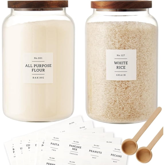 2 Pcs Large Airtight Glass Jar 4000 ml