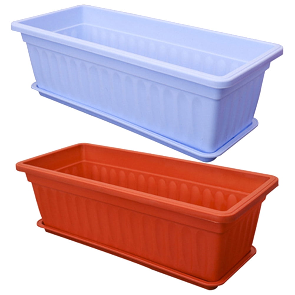 2 Pcs Large Balcony Pot Gardening Rectangular Fruit Vegetable Flower