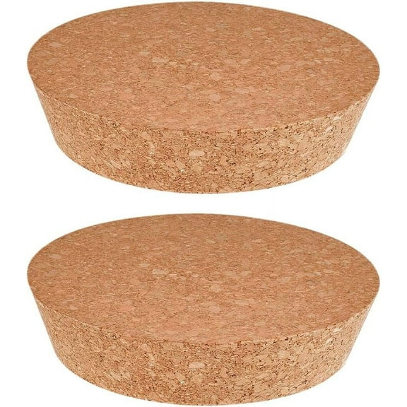 2 Pcs Large Cork Stoppers Tapered Cork Plugs Wood Corks Lids Bottle Lids Cork Stoppers 4.7~5.5 inch Wine Bottle Stoppers Wood Jar Cork for Kitchen Wedding Favor Canning - 3cm Thick