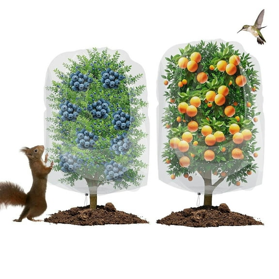 2 Pcs Large Insect Bird Barrier Tree Net ,3.28 x 5 ft Fruit Tree Netting with Drawstring for Protect Plant Fruit Flower from Insect Bird