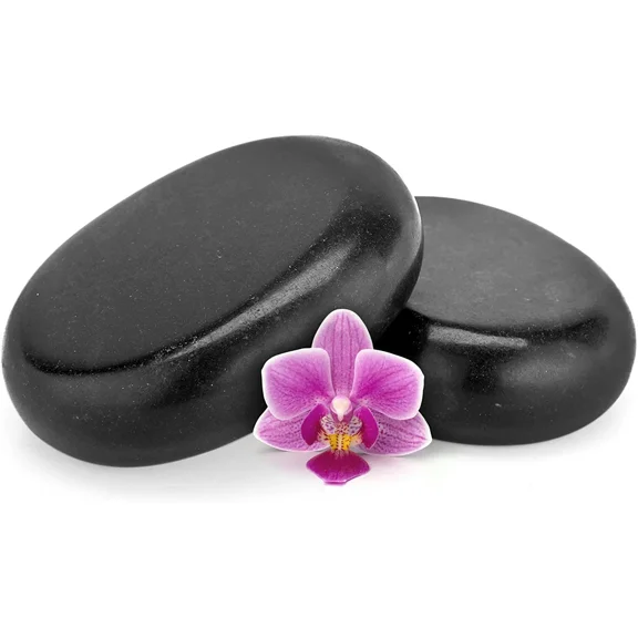 2 Pcs. Large Massage Stones with Traveling Bag and Small Brown Box