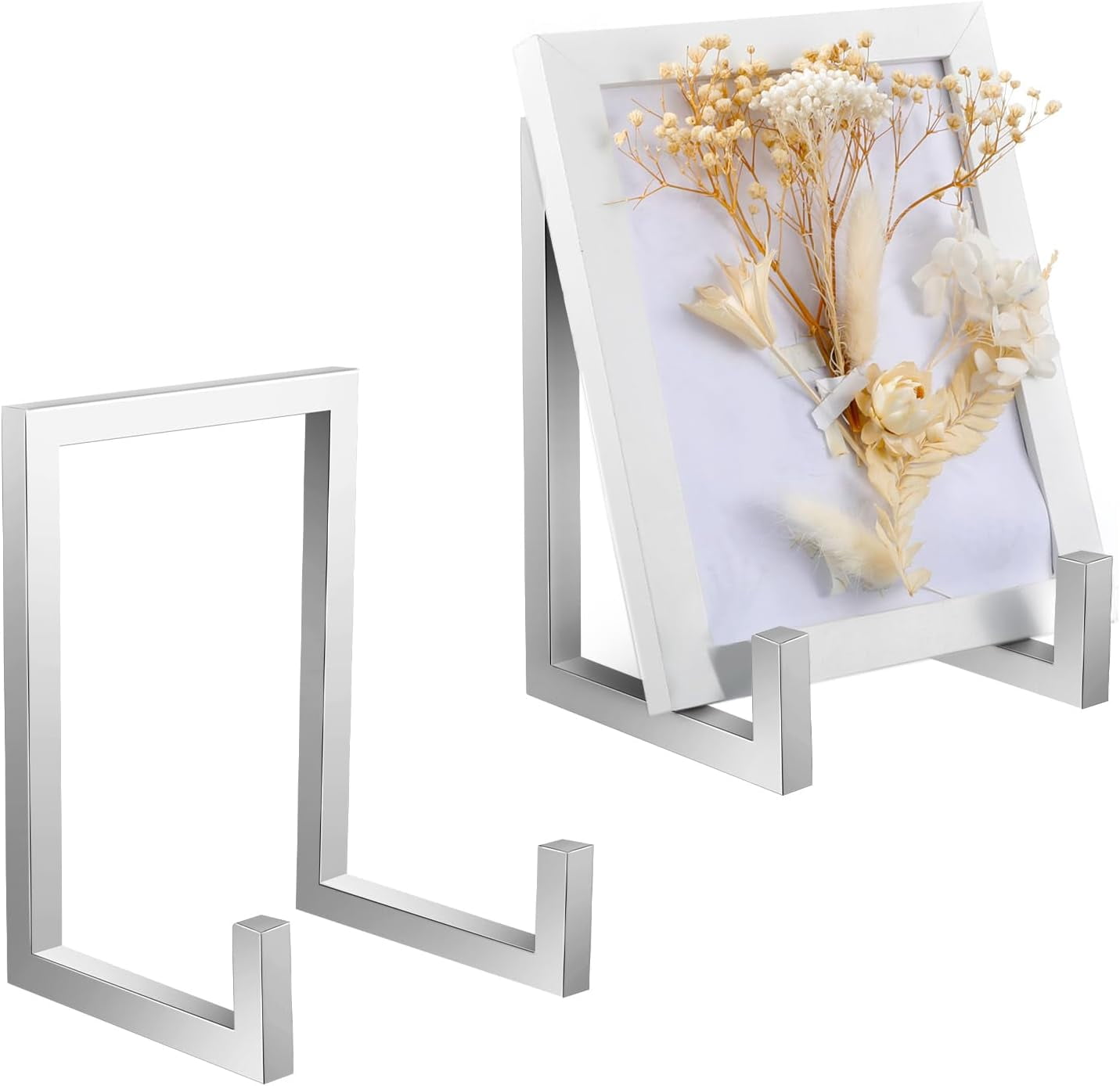 Tabletop Picture Frame Stand - Adjustable Height Metal Display Easel For Photos & Art