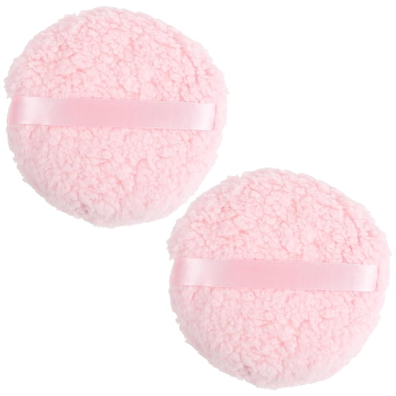 2 Pcs Large Plush Body Puff 5.9" Soft Washable Reusable Face Body Powder Puff Body Powder Applicator Dust Puff Women Powder Puff(Pink)