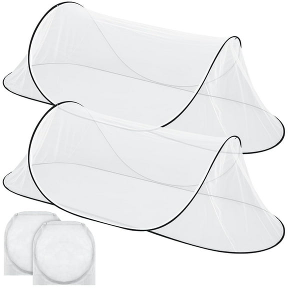 2 Pcs Large Pop up Mosquito Tent Portable Foldable Mosquito Bug Net for Bed Camping Travel Patio Outdoor 78 * 31 * 22 Inch Bug Netting Mesh Tent Canopy for Adults Baby Bedroom