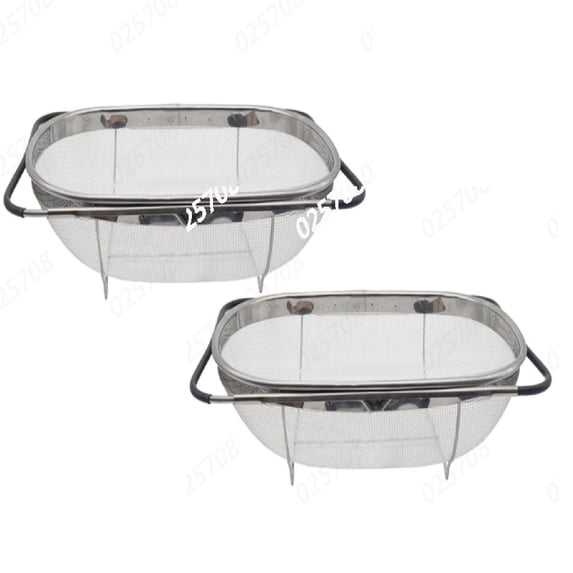 2 Pcs Large Over the Sink Colander, Stainless Steel Fine Mesh Strainer ...