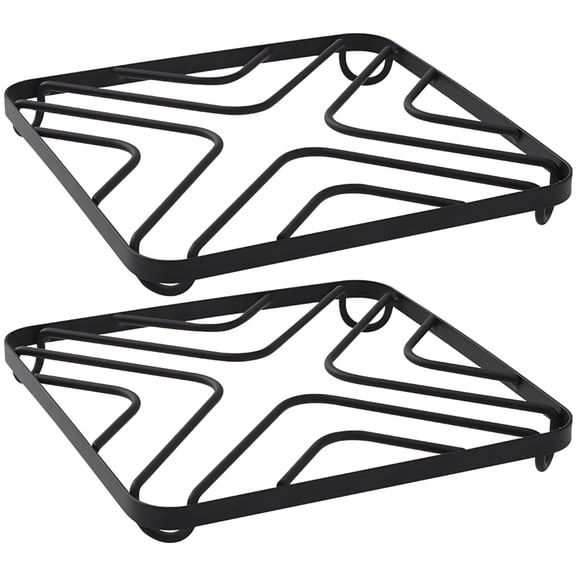 2 Pcs Large Square Metal Trivets for Hot Dishes, High Heat Resistance, Anti-Slip Design, Ideal for Kitchen Counter, Protects Surfaces from Heat and Scratches