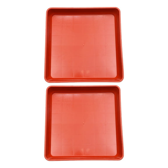 2 Pcs Large Square Planter Tray Plant Pot Holder Square Plant Tray 3.1X22CM Red