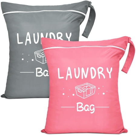 2 Pcs Large Travel Laundry Bag Waterproof Wet Dry Bag Washable Dirty Clothes Bag Bathing Suit Workout Bag for Gym Clothes Laundry Wet Clothes Swimming Yoga