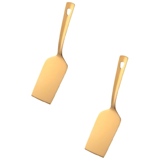 2 Pcs Lasagna Server, Griddle Spatula Cake Server, Stainless Steel Cooking Spatula, Rainbow Pie Server Stainless Steel Pizza Spatula with Mirror Polish, 10.24 Inch, Gold
